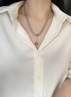 欧美钛钢首饰品新款情侣锁骨链霸气古巴粗项链男女质感小众潮牌款