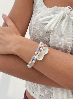 欧美跨境甜酷ins仿珍珠蝴蝶结项