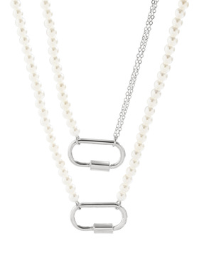 欧美跨境气质仿珍珠可拆卸项链女