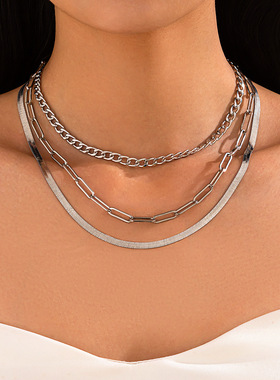 欧美跨境时尚ins风金属质感蛇骨