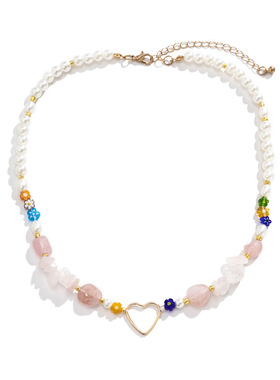 欧美跨境饰品复古拼接花朵项饰气