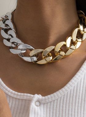 欧美跨境饰品夸张朋克几何单层男