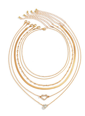 欧美跨境蛇骨链条撞色ins项链nec