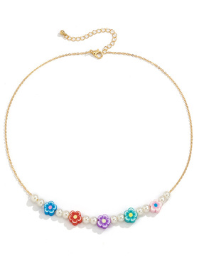 欧美跨境饰品度假风气质仿珍珠项