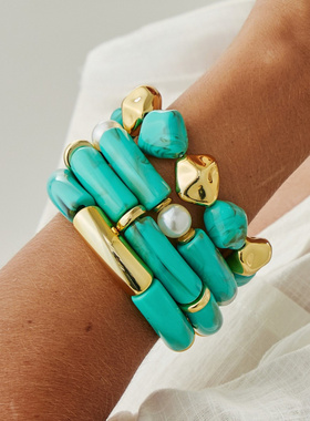 欧美跨境波西米亚异形仿松石树脂