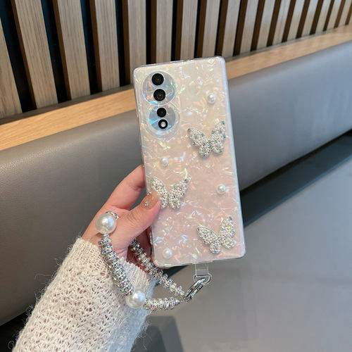 适用于华为荣耀80手机壳80pro半透明新款女ann一an00小清新honor8o蝴蝶p80por曲屏八十高级感八零x80防摔简约 - 图2