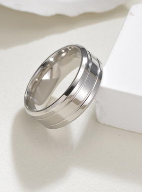 超宽大号13号时尚欧美男士婚戒钛