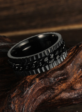 指环复古风13号首饰男士戒指钛钢
