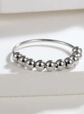 女戒情侣对戒可转动解压焦虑珠子