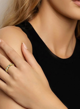 小号女戒6号可旋转减压戒指太阳