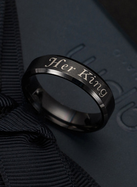国王王后不锈钢钛钢戒指ring扳指