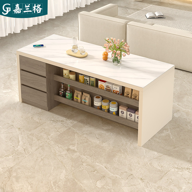 客厅吧台桌隔断柜开放式岩板中岛台餐桌一体岛台柜单独料理台9E69,淘宝优惠券,粉丝福利购,淘宝优惠卷