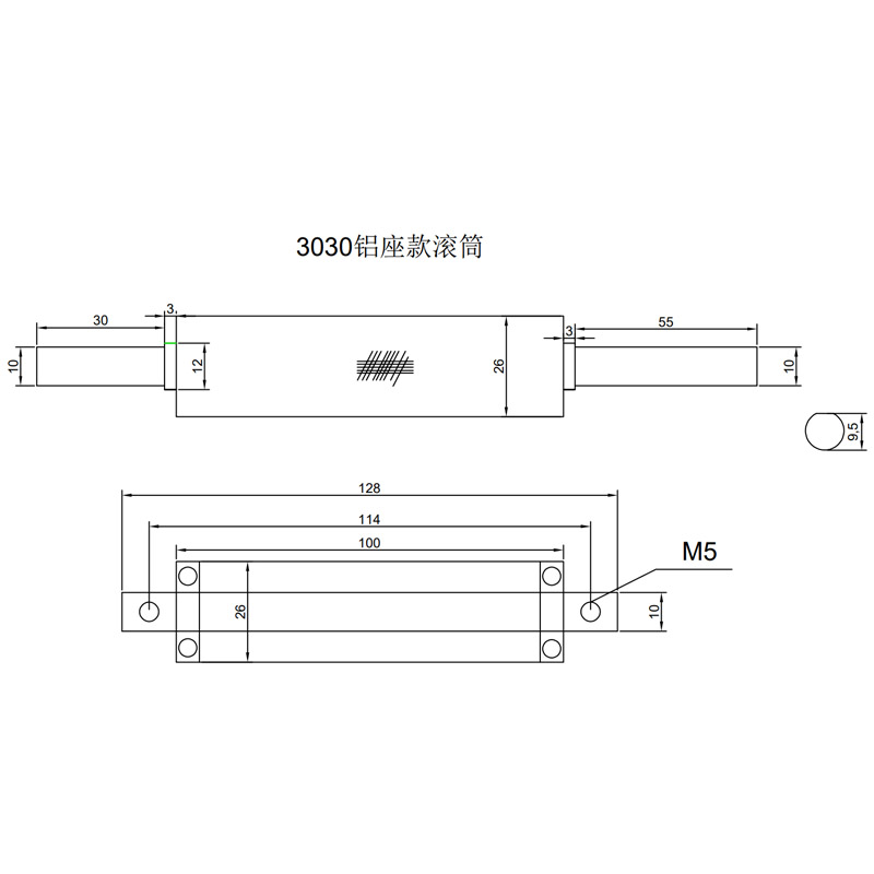 3030小型输送机传送带配件全套 皮带流水线主从动传动头尾座滚筒