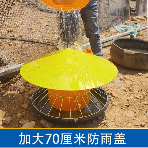 五一出行神器自动喂食器养鸡鸭鹅食槽喂鸡料桶饮水槽带盖子饲料桶 - 图1