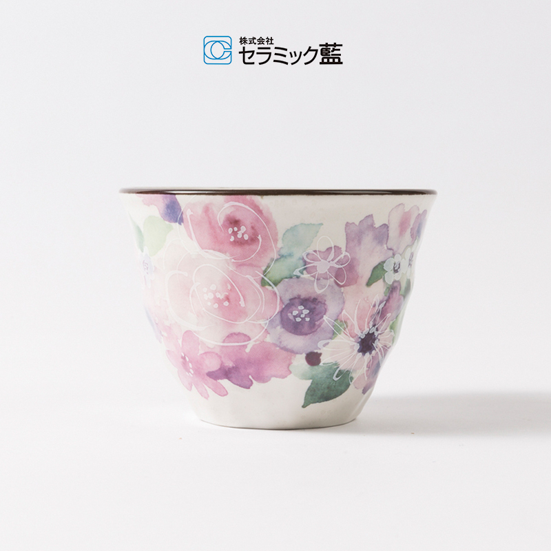 日本进口Ceramic蓝美浓烧茶具陶瓷茶杯男女日式樱花花茶杯子水杯-图2