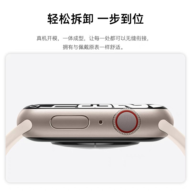 适用iwatch9/8苹果s7手表apple watch7/6/4/3/se/5代硅胶s9手表带s5/s6替换带45/41mm男女款s3/s4智能配件潮-图3