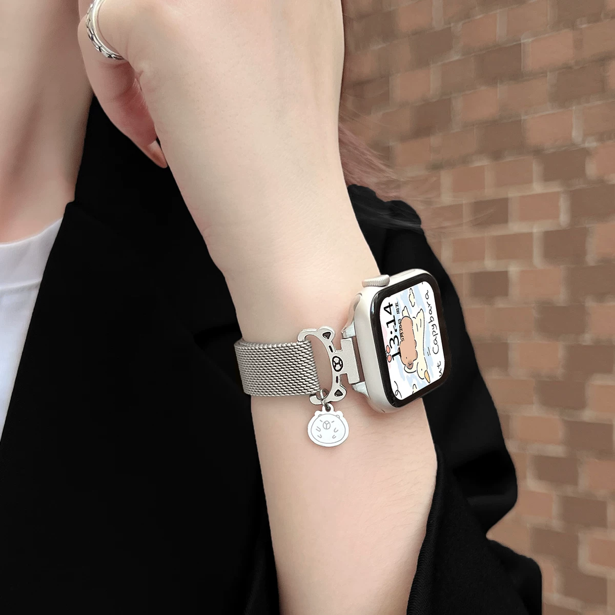 Подходит для браслета Apple Watch S10, металлическая цепь, новый iwatchs9 браслет, S11 женский магнитный браслет Apple Watch версии se, летний S8, продвинутый S7, умный S6, спортивная цепь