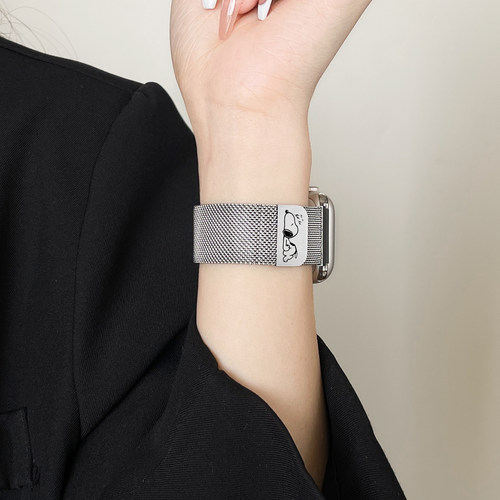 适用applewatchs10表带金属米兰尼斯磁吸iwatchs10秋冬s11系列手表带s9苹果手表s8创意s7可爱图案se新款6手链 - 图3