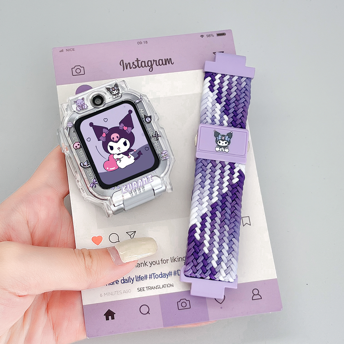 适用小天才z6pro/z6手表带编织磁吸z9儿童电话手表d3表带d2a保护壳z8配件z10少年版专用z11高颜值q2a保护套z7 - 图1