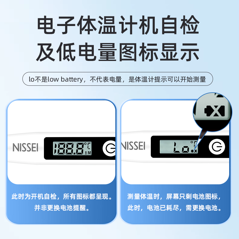 日本NISSEI电子体温计高精度家用精准医用腋下口腔温度计测人体温