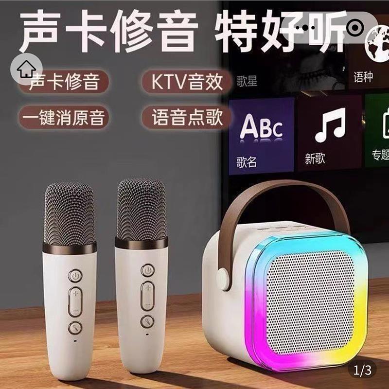 Peiqing mini all-round karaoke Bluetooth speaker home KTV audio microphone all-in-one portable outdoor singing artifact
