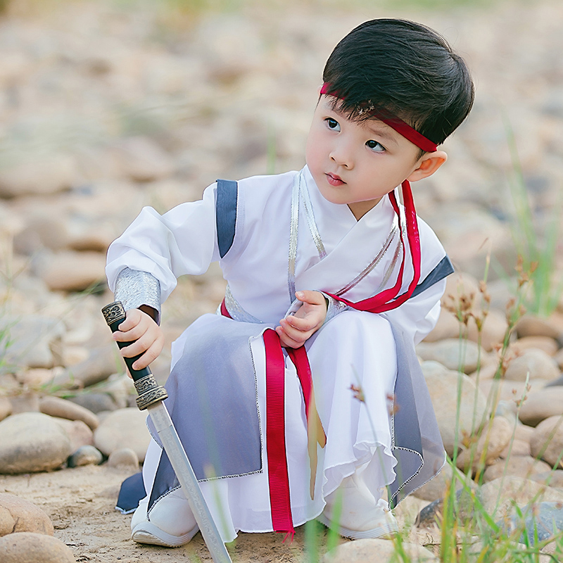 儿童国学汉服唐装男童中国风壮志少年行舞蹈演出服诗歌朗诵表演服-图1