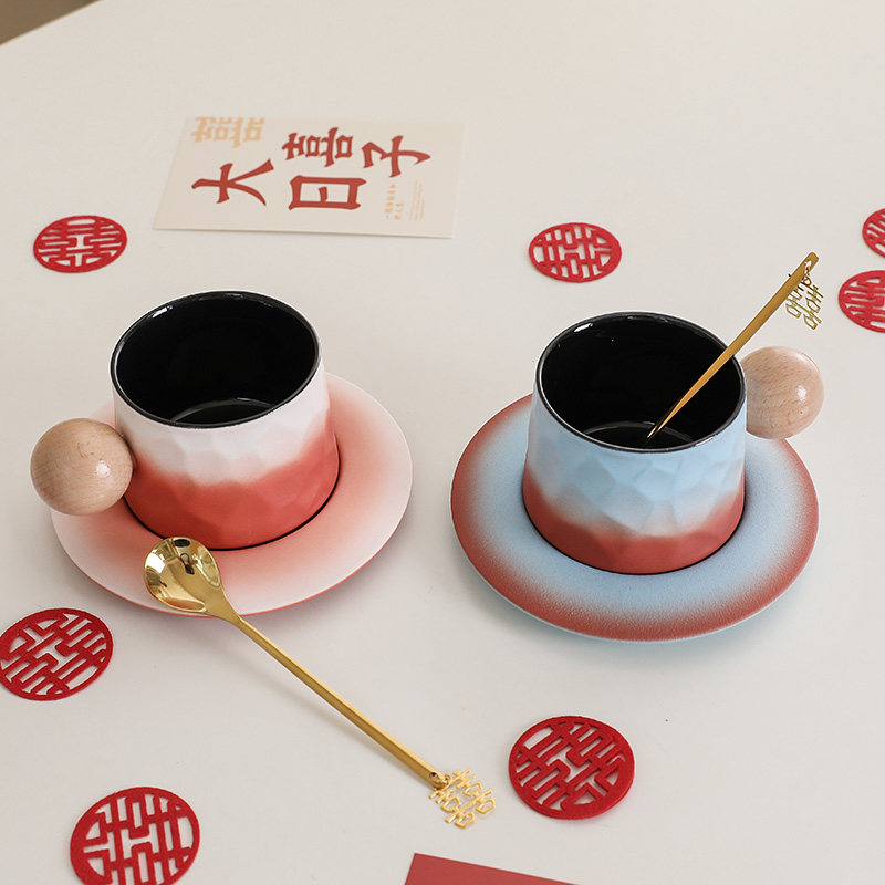 新婚礼物送新娘实用咖啡杯碟套装结婚礼品送新人闺蜜姐妹订婚喜杯