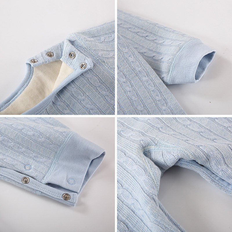 加绒保暖内衣麻花针织衫套装毛衣 心上宝连身衣/爬服/哈衣