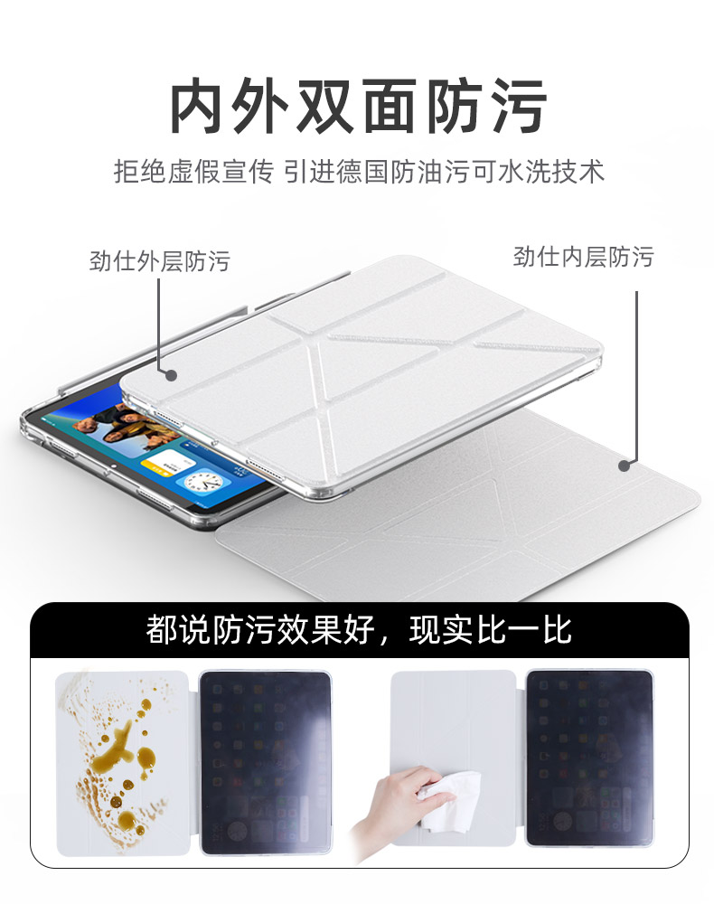 劲仕适用2022iPad新款Y型支架Pro防弯摔10代保护壳Air4苹果11寸2024亚克力5平板10.2套12.9抽屉笔槽13九轻薄6 - 图2