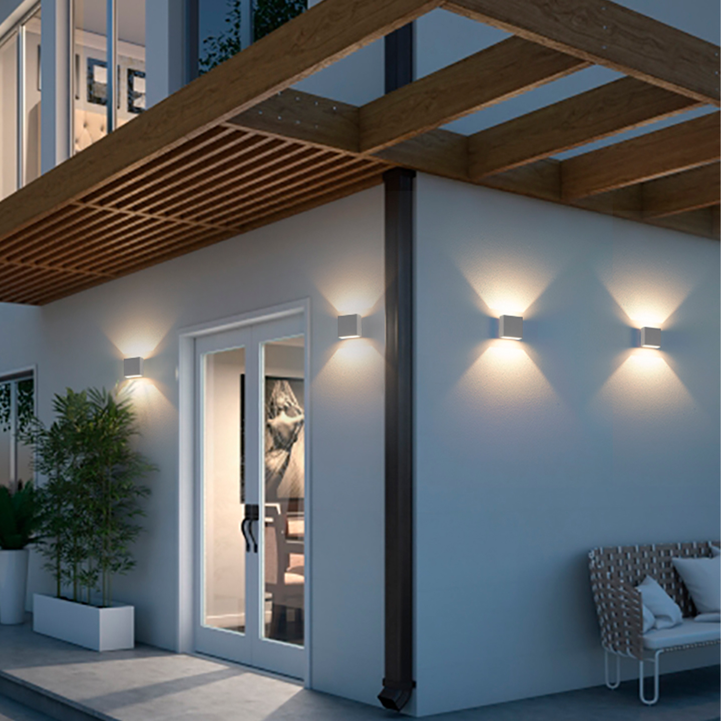 壁灯户外室外防水露台别墅背景极简围墙小灯LED庭院洗墙阳台超薄 - 图0