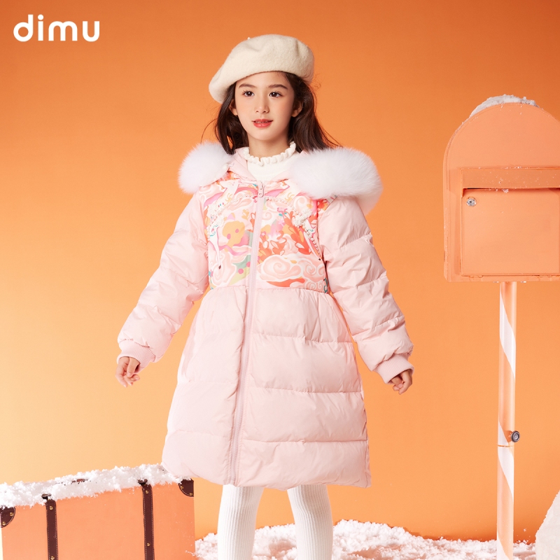 笛牧女童羽绒服2024冬装新款时髦新国潮加厚保暖鸭绒儿童羽绒外套