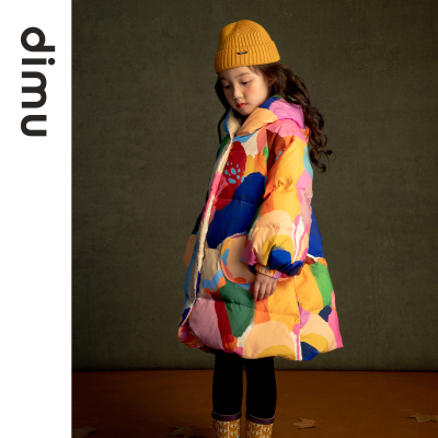 笛牧中长款厚款女童羽绒服洋气