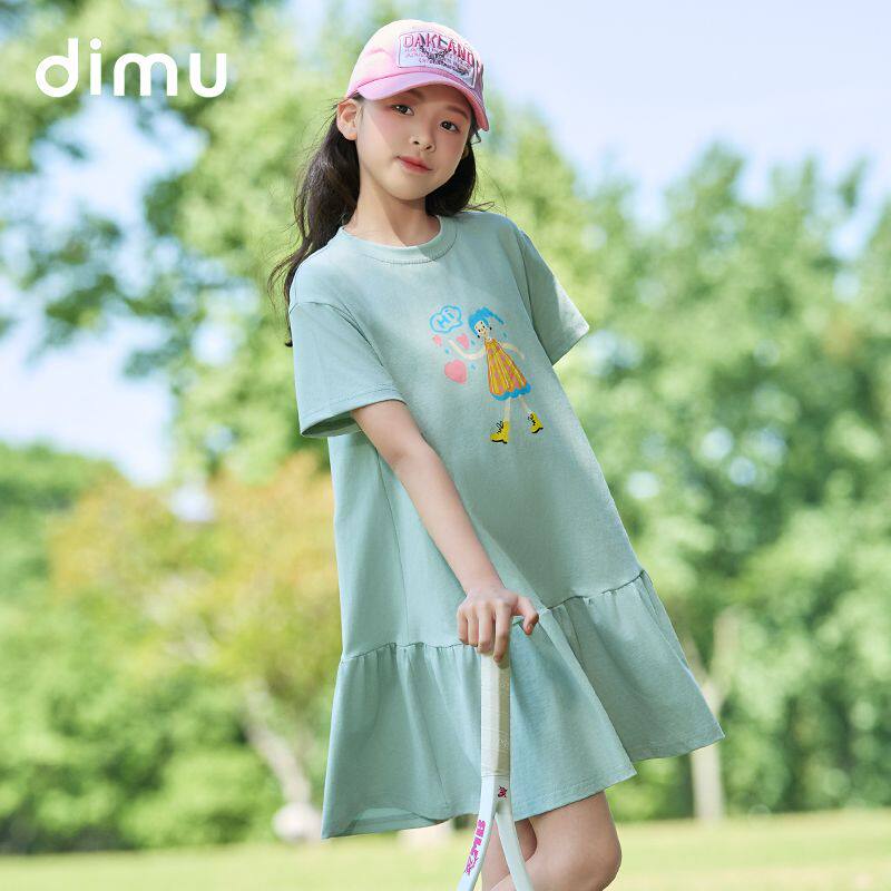 【笛牧女童连衣裙】2026夏新款洋气女宝纯棉连衣裙涂鸦印花背心裙