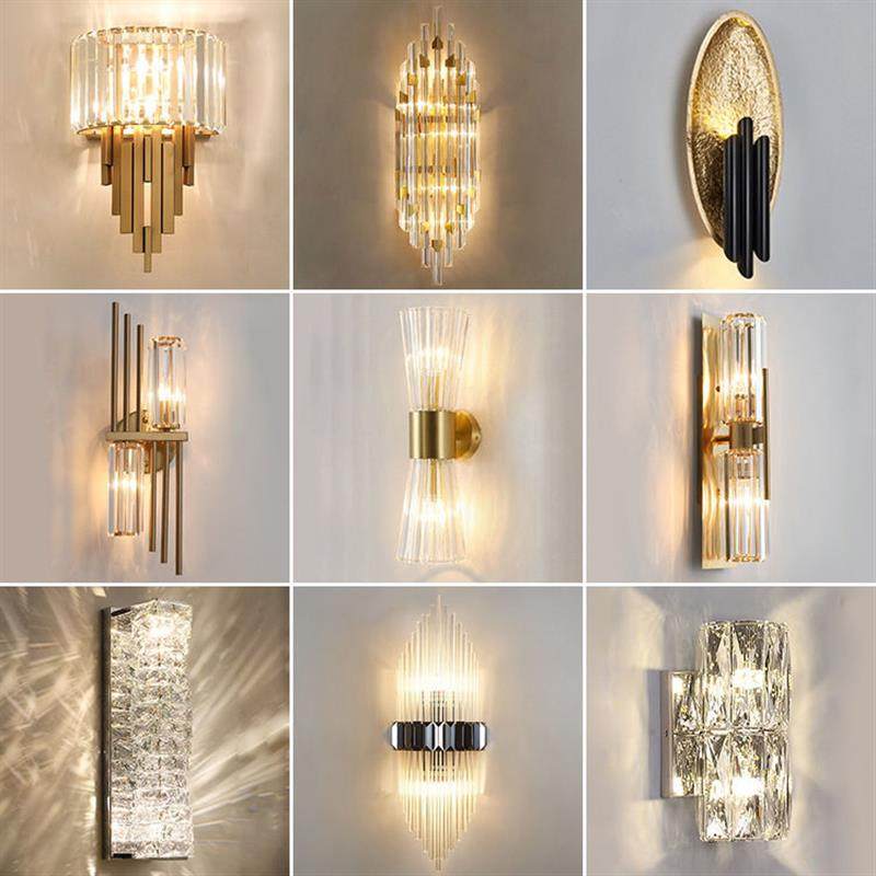 法式轻奢水晶壁灯高级感卧室床头灯创意极简客厅背景墙楼梯过道灯,淘宝优惠券,粉丝福利购,淘宝优惠卷