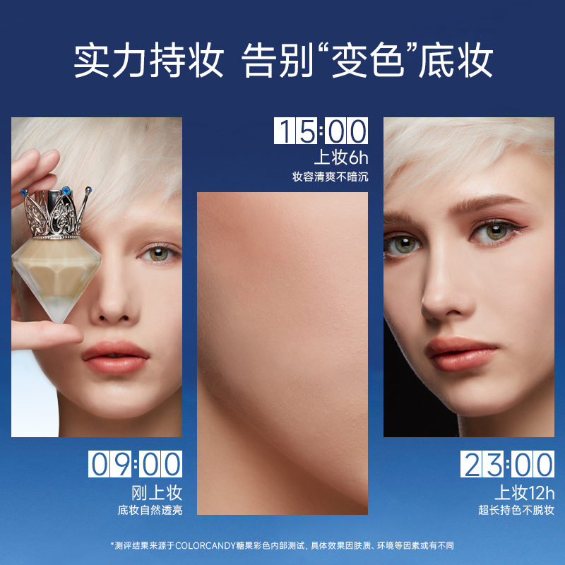 【tvb识货专属】colorcandy糖果彩色蓝钻粉底液持久不脱妆混油皮