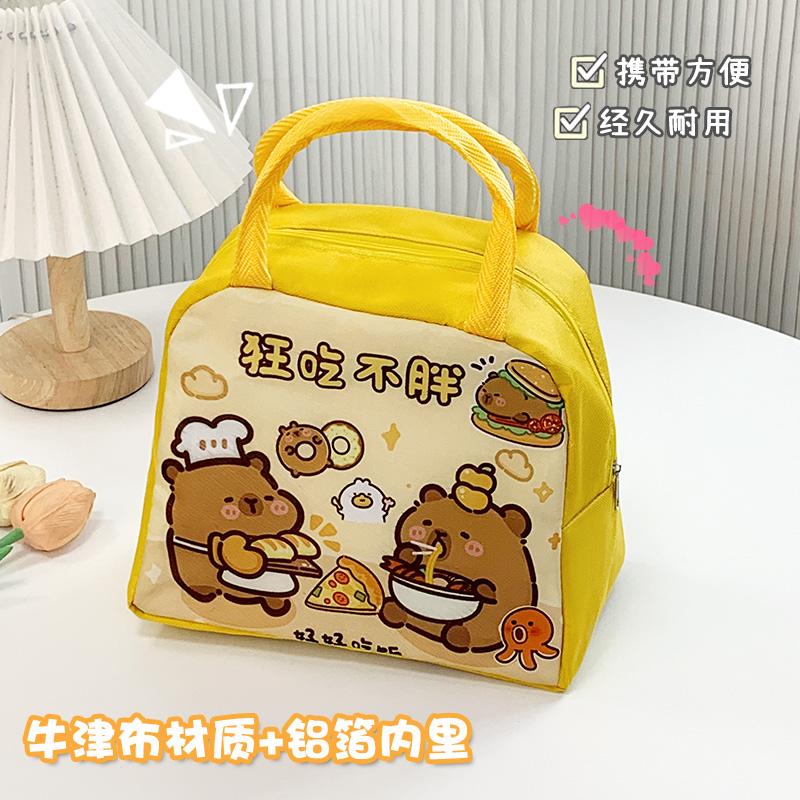 便当袋学生上班族饭盒卡通手提包午餐保温铝箔袋手提包餐盒饭兜袋 - 图2
