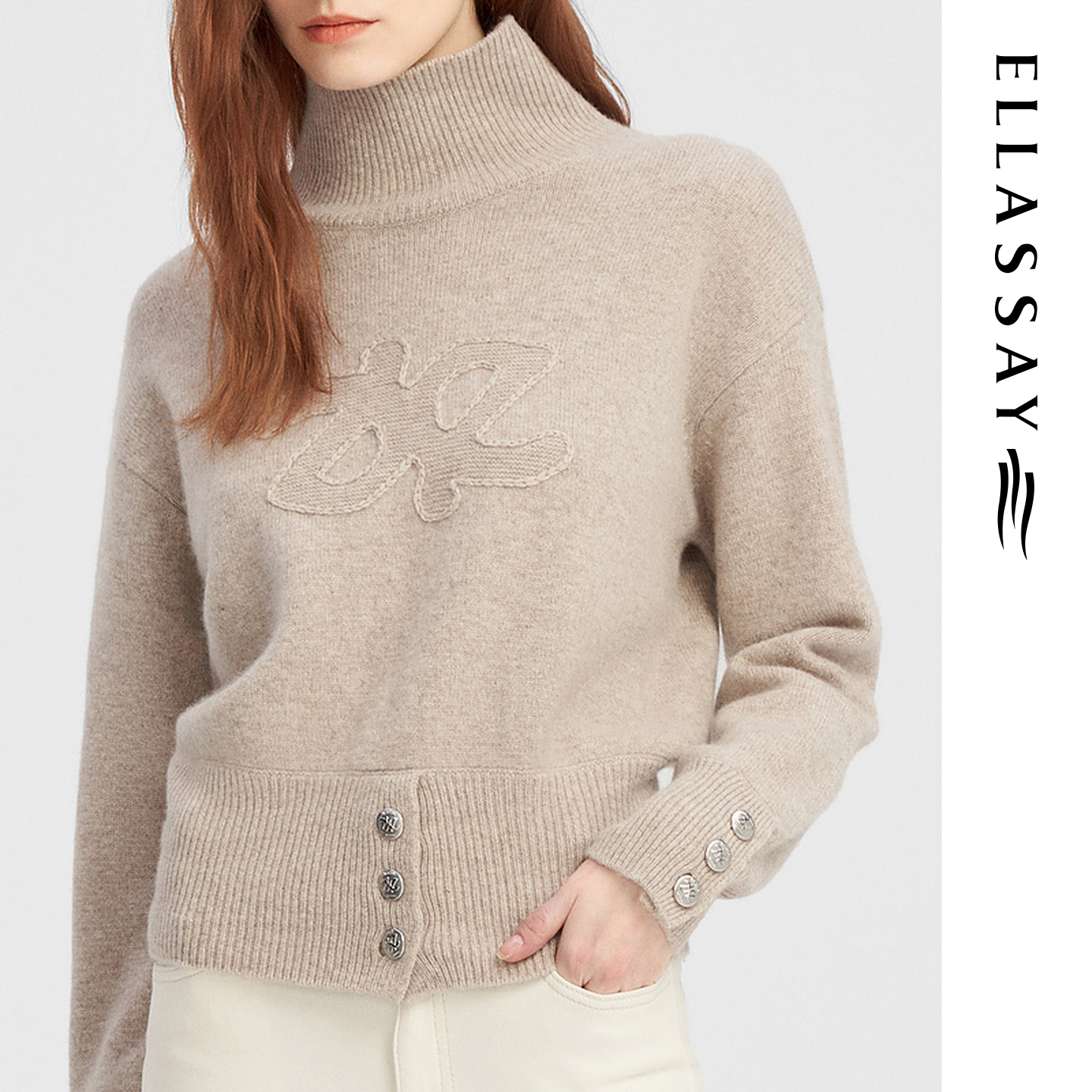 ELLASSAY歌力思秋冬新款软糯羊毛慵懒百搭针织衫女EWW344M02900 - 图2