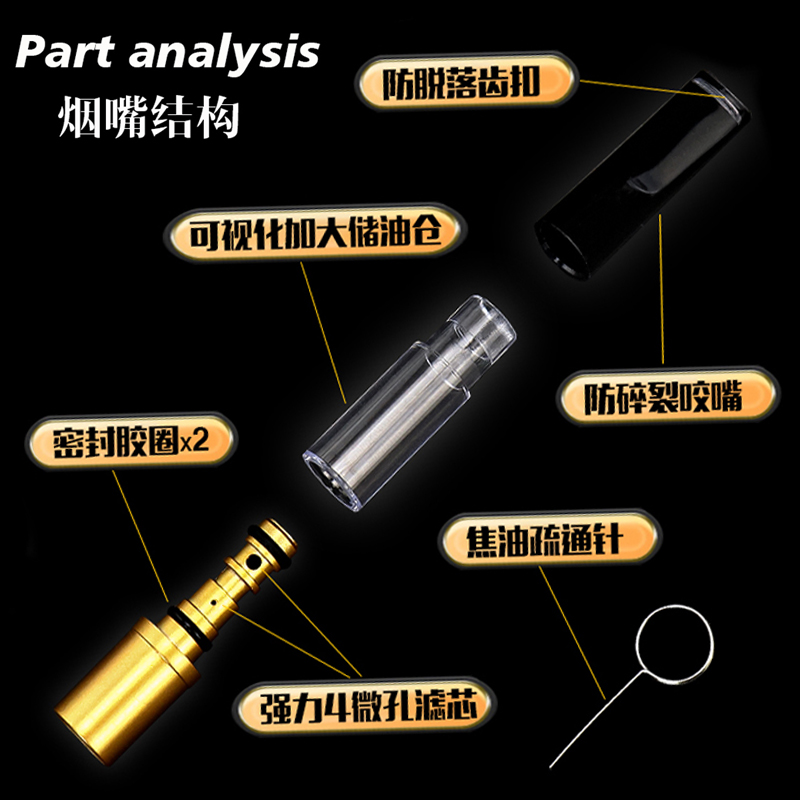 雅爵烟嘴循环型可清洗男士焦油过滤嘴香烟嘴过滤器粗中细三用正品-图1