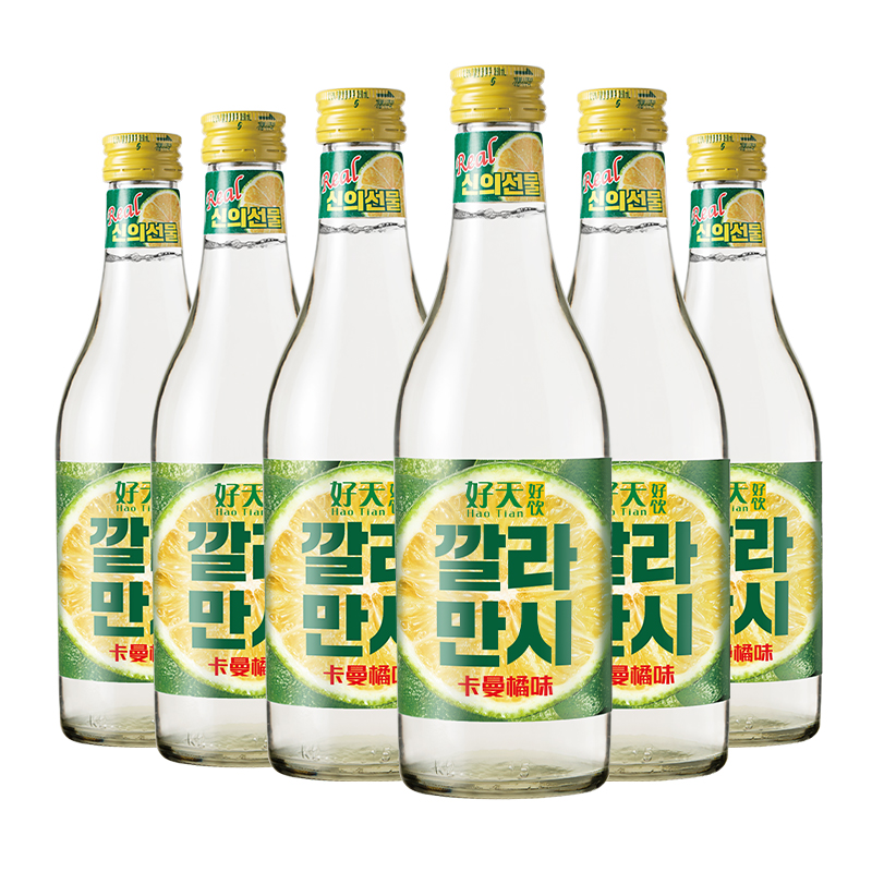 好天好饮韩国进口卡曼橘果味烧酒低度微醺女士非清酒360ml*6瓶装-图0