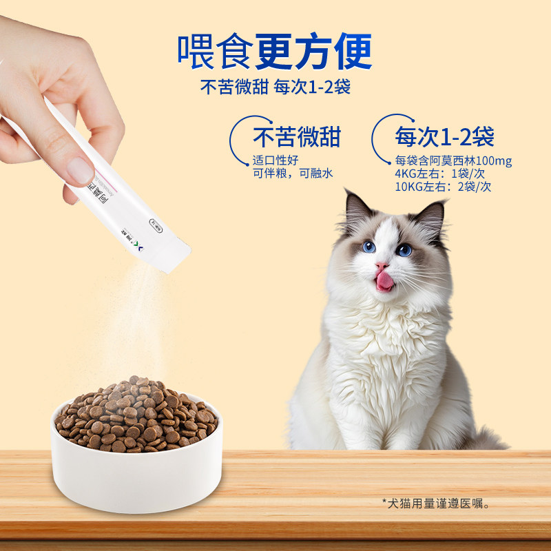 宠物抗菌消炎阿莫西林粉猫咪狗感冒药鼻支犬窝咳打喷嚏流鼻涕河欣
