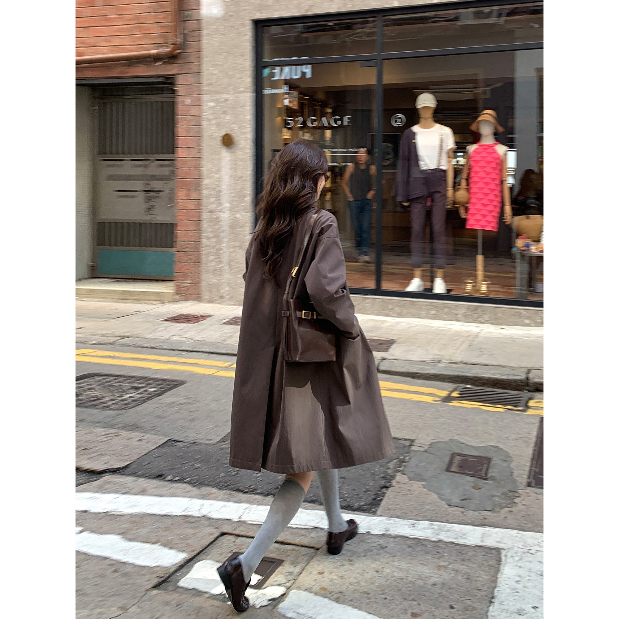 pusumede【现货7.5折】都市巴恩 翻领中长款风衣外套女休闲大衣,淘宝优惠券,粉丝福利购,淘宝优惠卷