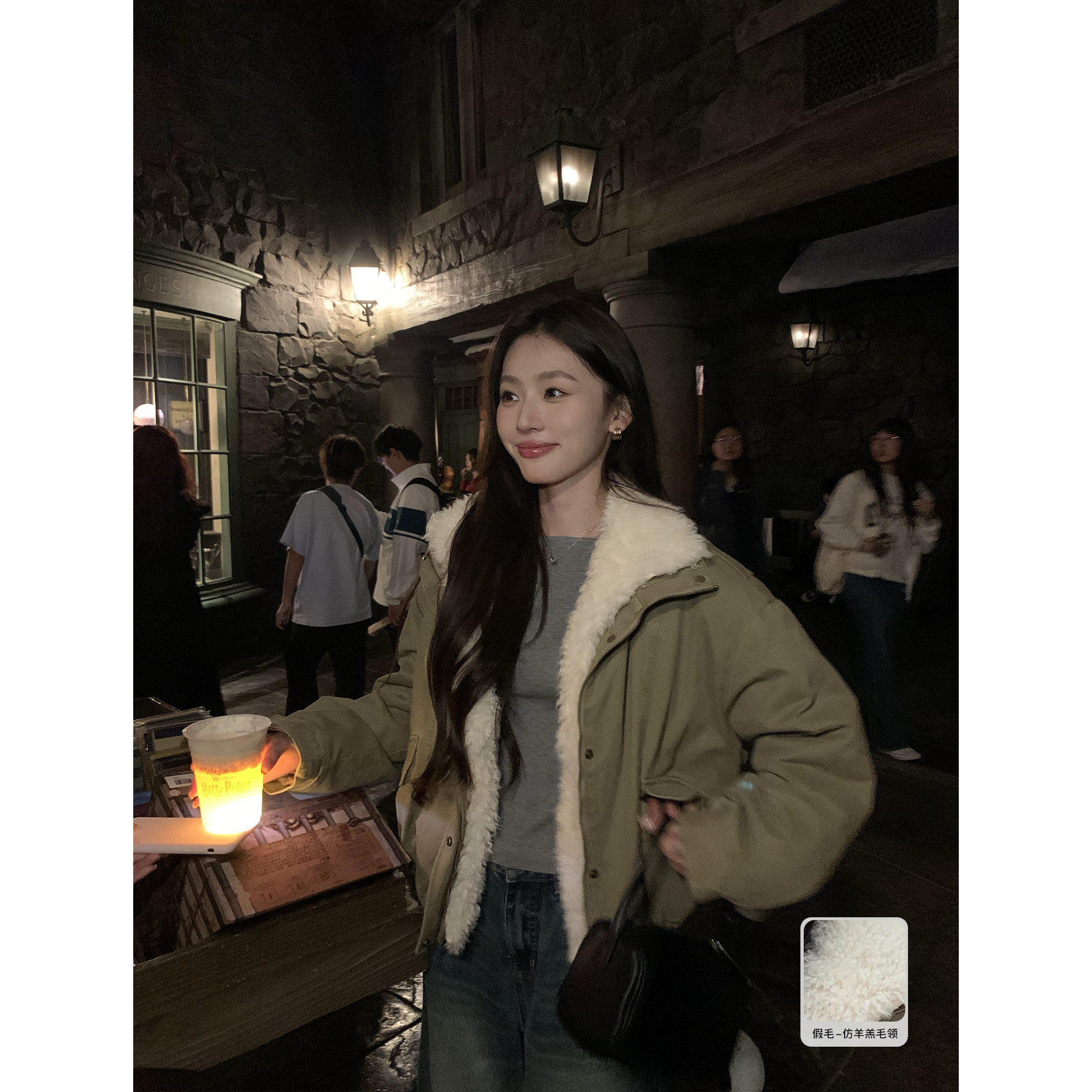 pusumede 巴恩冬令 毛领90白鸭绒羽绒派克服女廓形工装风短款外套,淘宝优惠券,粉丝福利购,淘宝优惠卷