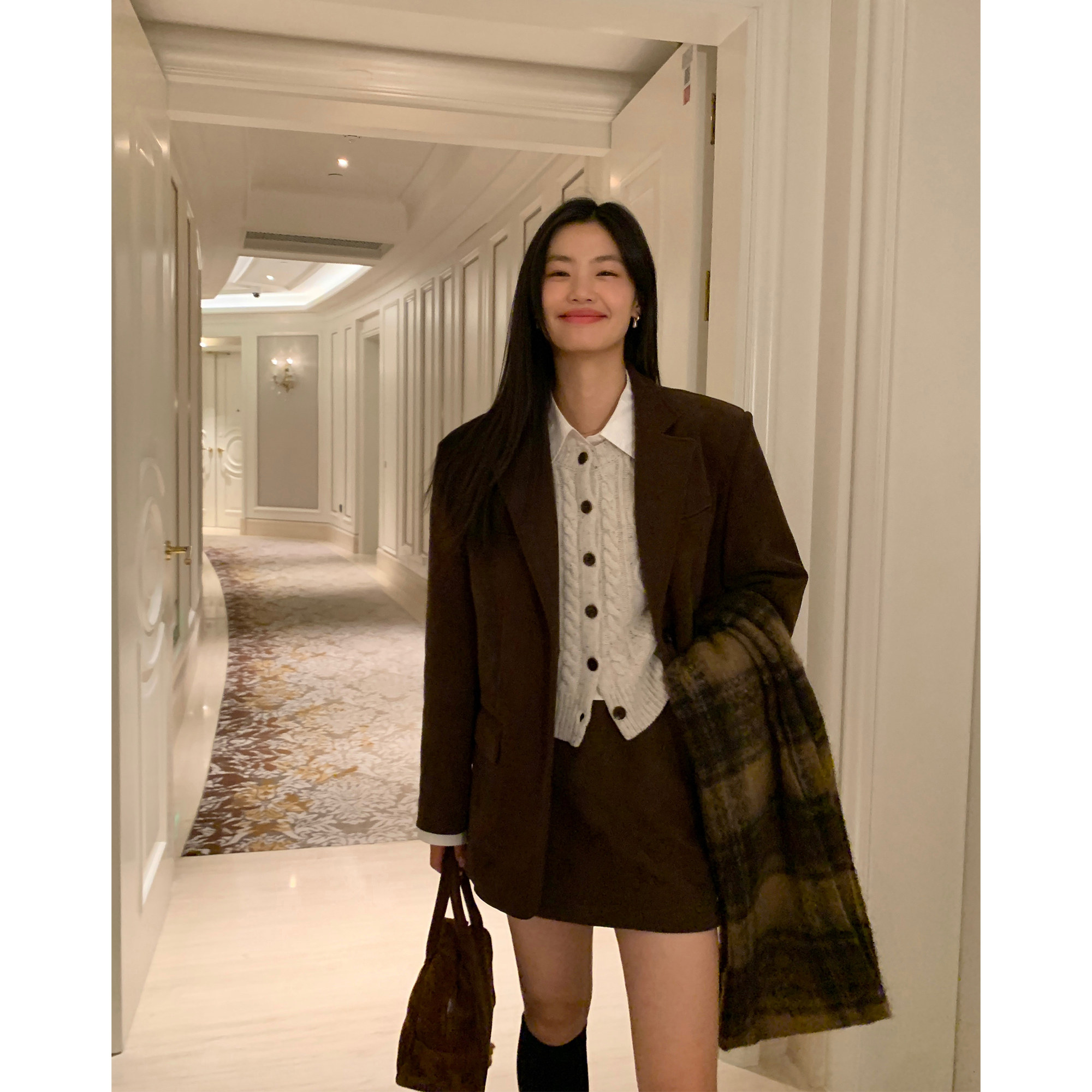 pusumede【现货6折】咖色灯芯绒西装外套女夹棉加厚高级感上衣,淘宝优惠券,粉丝福利购,淘宝优惠卷