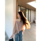 Pusumede one shoulder top lantern sleeve shirt chiffon