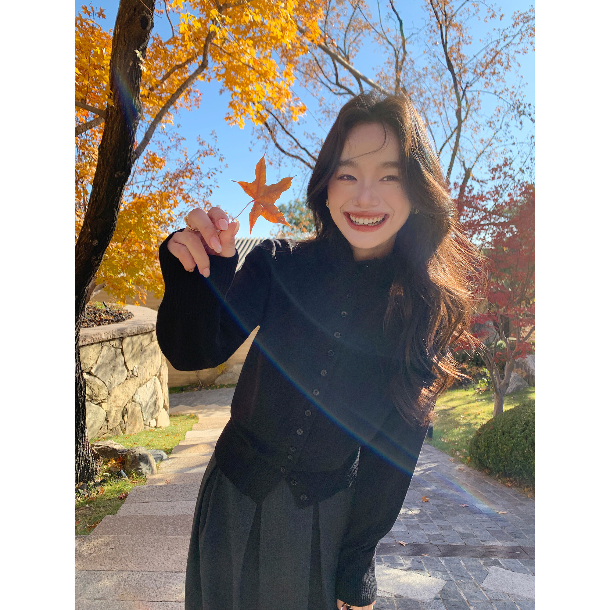 pusumede 高智定格 黑色单排扣毛衣开衫女休闲高领内搭针织上衣,淘宝优惠券,粉丝福利购,淘宝优惠卷