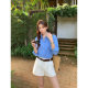 ໂສ້ງຂາສັ້ນຂາຍາວສີຂາວແບບກະທັດຮັດສໍາລັບແມ່ຍິງ 2025 ແອວສູງໃຫມ່