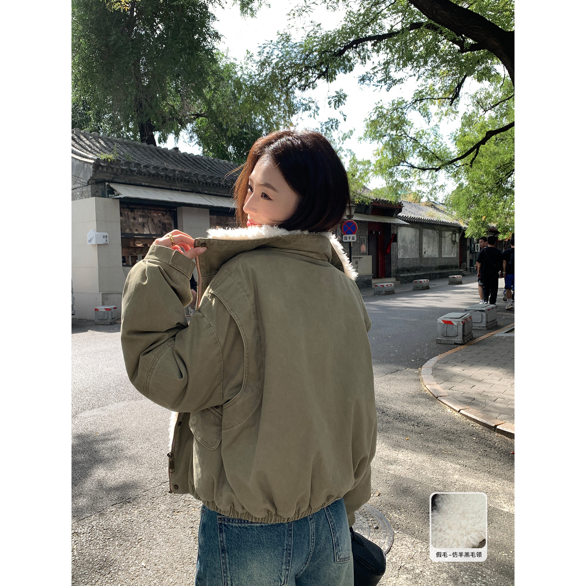 pusumede 巴恩冬令 毛领90白鸭绒羽绒派克服女廓形工装风短款外套,淘宝优惠券,粉丝福利购,淘宝优惠卷