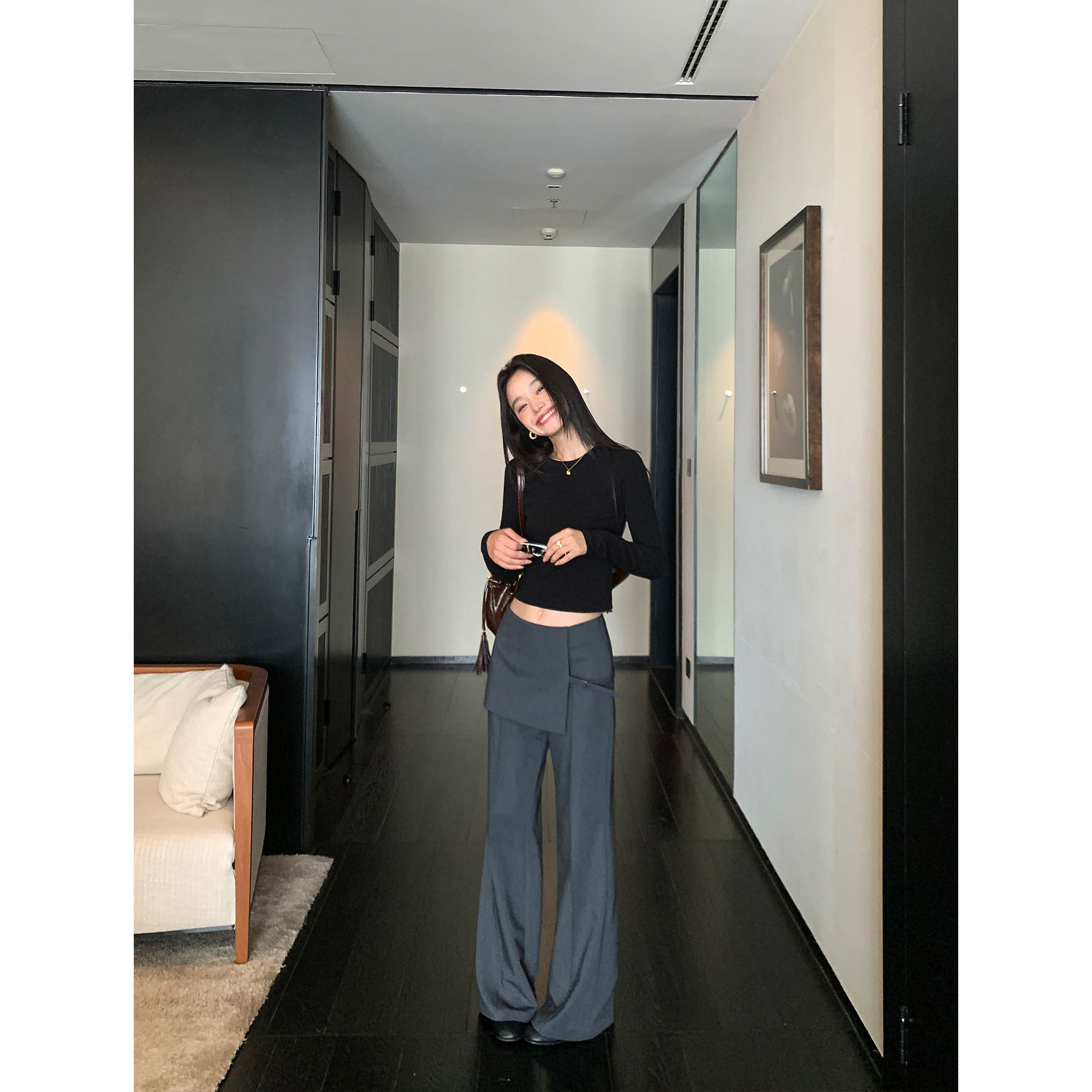 pusumede 纯色tee 经典圆领长袖针织打底衫女秋季内搭正肩T恤上衣,淘宝优惠券,粉丝福利购,淘宝优惠卷