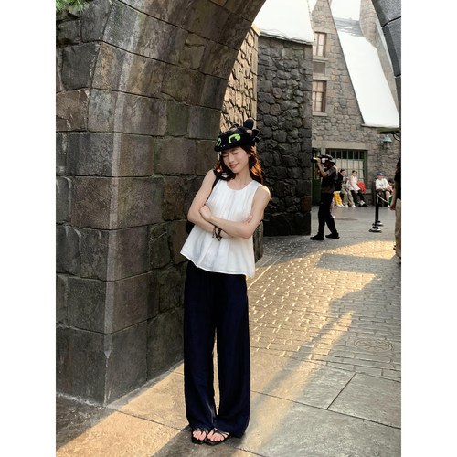 pusumede夏日特调 白色U领背心女外穿减龄娃娃衫小众无袖吊带上衣 - 图3