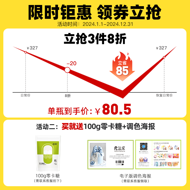 fc法采油性烘焙色素巧克力可食用金色白色蛋糕调色颜料油溶色粉 - 图0